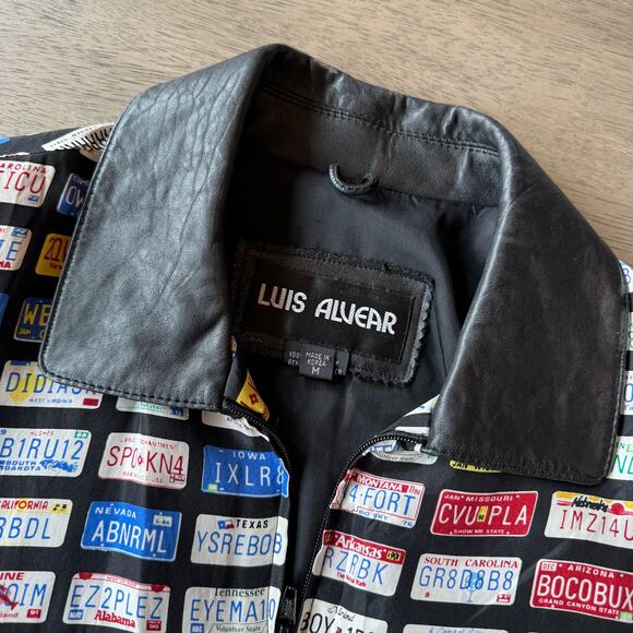 Luis Alvear retro license plate 90's bomber jacket - Picture 3 of 11